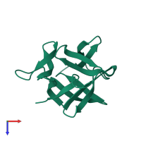 PDB entry 1hce coloured by chain, top view.