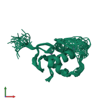 PDB entry 1hcp coloured by chain, ensemble of 30 models, front view.