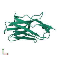 PDB entry 1hcv coloured by chain, front view.