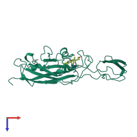 PDB entry 1hcz coloured by chain, top view.