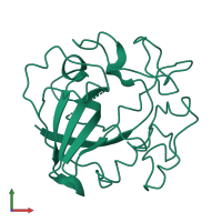 PDB entry 1hd5 coloured by chain, front view.