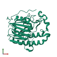 PDB entry 1hd7 coloured by chain, front view.