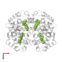 PROTOPORPHYRIN IX CONTAINING FE in PDB entry 1hdb, assembly 1, top view.