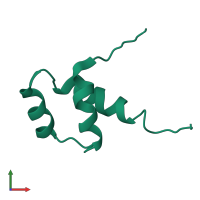 PDB entry 1hdp coloured by chain, front view.