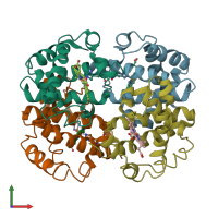 PDB entry 1hds coloured by chain, front view.