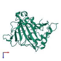 PDB entry 1hea coloured by chain, top view.