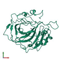 PDB entry 1heb coloured by chain, front view.