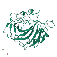 PDB entry 1hed coloured by chain, front view.