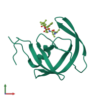 PDB entry 1heg coloured by chain, front view.