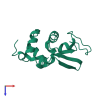 PDB entry 1hem coloured by chain, top view.