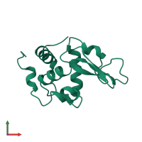 PDB entry 1heo coloured by chain, front view.