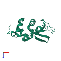 PDB entry 1heo coloured by chain, top view.