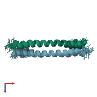 PDB entry 1hf9 coloured by chain, ensemble of 35 models, top view.
