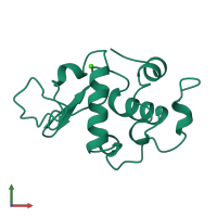 PDB entry 1hfx coloured by chain, front view.