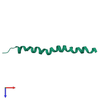 PDB entry 1hh0 coloured by chain, top view.