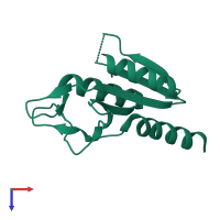 PDB entry 1hh1 coloured by chain, top view.