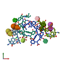 PDB entry 1hh3 coloured by chain, front view.