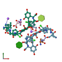 PDB entry 1hhy coloured by chain, front view.