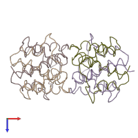 PDB entry 1hig coloured by chain, top view.