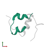 Insulin A chain in PDB entry 1hiq, assembly 1, front view.