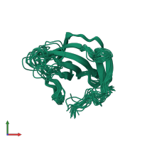 PDB entry 1hjd coloured by chain, ensemble of 20 models, front view.
