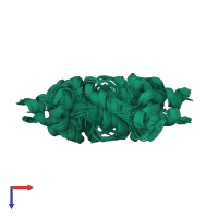PDB entry 1hjn coloured by chain, ensemble of 20 models, top view.