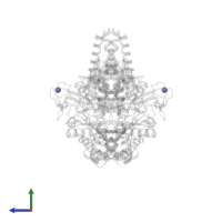 ZINC ION in PDB entry 1hk8, assembly 1, side view.