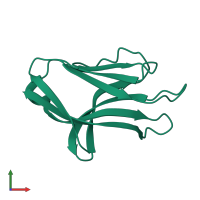 PDB entry 1hkf coloured by chain, front view.