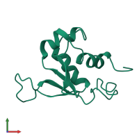 PDB entry 1hks coloured by chain, front view.