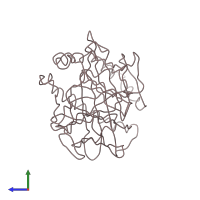 PDB entry 1hla coloured by chain, side view.