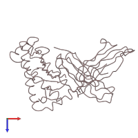 PDB entry 1hla coloured by chain, top view.