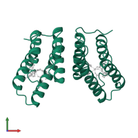 Hemerythrin in PDB entry 1hmd, assembly 2, front view.