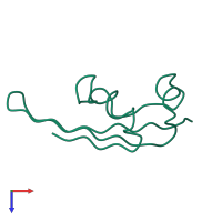 PDB entry 1hmj coloured by chain, top view.