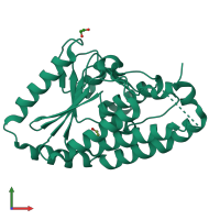 PDB entry 1hno coloured by chain, front view.