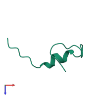 Insulin B chain in PDB entry 1ho0, assembly 1, top view.