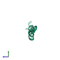 PDB entry 1hod coloured by chain, side view.