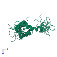 PDB entry 1hom coloured by chain, ensemble of 19 models, top view.