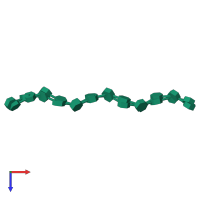 PDB entry 1hpn coloured by chain, ensemble of 2 models, top view.