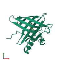 PDB entry 1hqp coloured by chain, front view.
