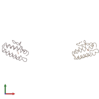 PDB entry 1hrb coloured by chain, front view.