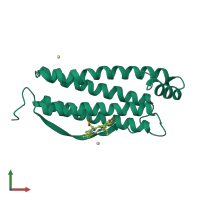 PDB entry 1hrs coloured by chain, front view.