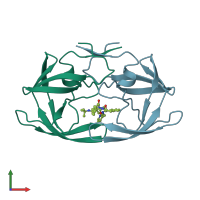 PDB entry 1hsg coloured by chain, front view.