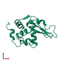 PDB entry 1hsw coloured by chain, front view.