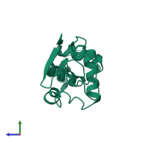 PDB entry 1hsw coloured by chain, side view.