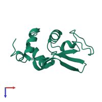 PDB entry 1hsw coloured by chain, top view.