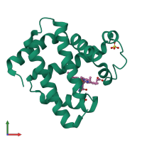 PDB entry 1hsy coloured by chain, front view.