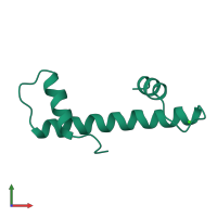 PDB entry 1hta coloured by chain, front view.