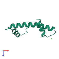 PDB entry 1hta coloured by chain, top view.