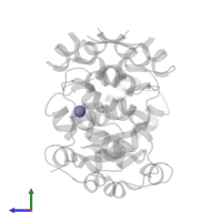 ZINC ION in PDB entry 1htv, assembly 1, side view.