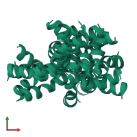 PDB entry 1hu5 coloured by chain, ensemble of 20 models, front view.